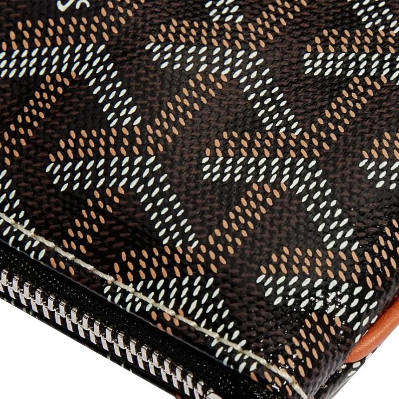 Goyard Senat Y Monogram Canvas And Calfskin Zip Wallet Clutch Mini Unisex Wallets Brown SENAT2MINTY-01CL03P