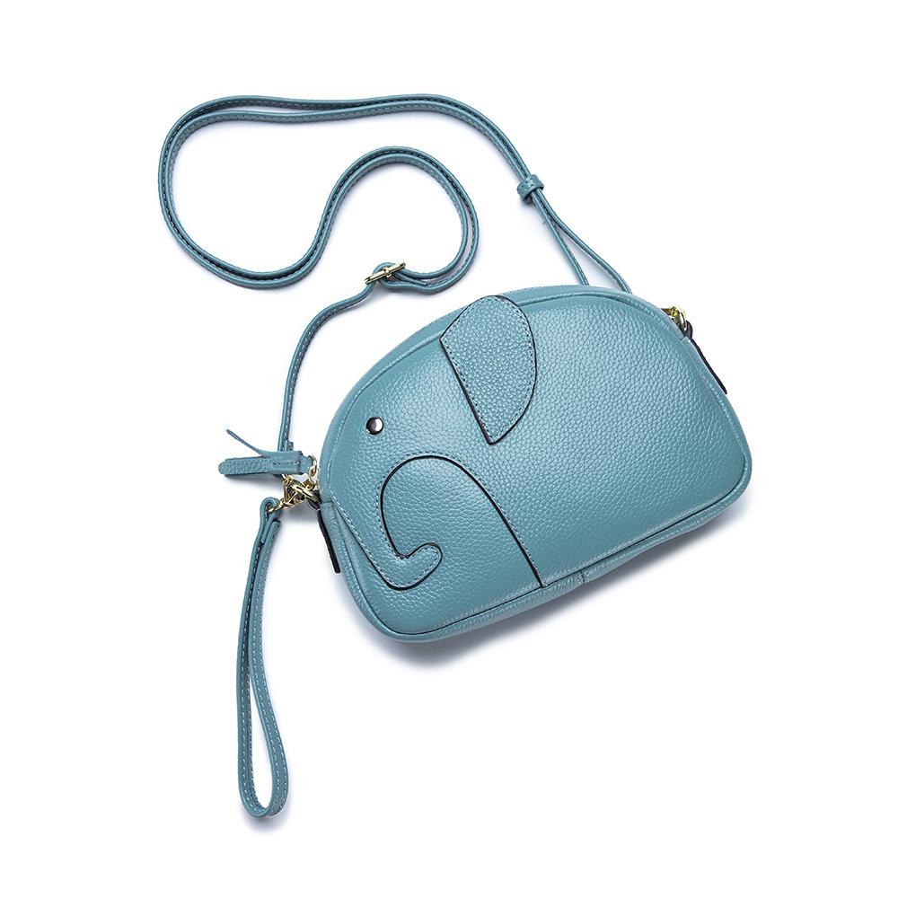 

The first layer of cowhide elephant messenger bag, niche ins lady, live stream delivery source original design shoulder bag синий