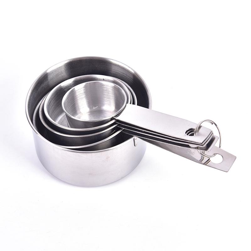 5PCS Stainless Steel Measuring Cups and Spoons Set Kitchen Baking Gadget Tools