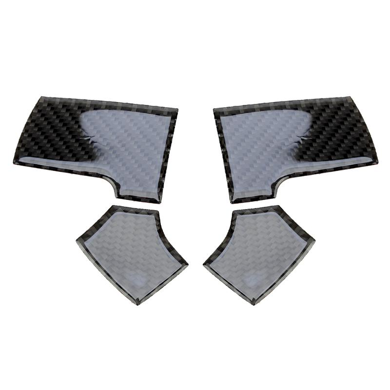 4pcs/Set Black Carbon Fiber Front Interior Steering Wheel Cover Trim Sticker Fit for Ford F-150 2004 2005 2006 2007 2008