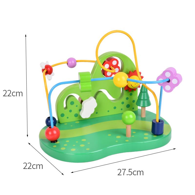 Wooden Forest Iron Wire Wound Beads Infant Boys And Girls Baby Early Education Cognitive Hands-on Intelligence Development Toys