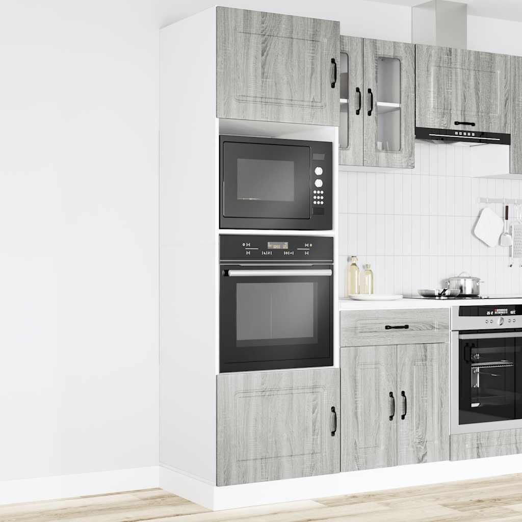 Kalmar Oven Cabinets 2 Pcs Grey Sonoma Wood Based Material