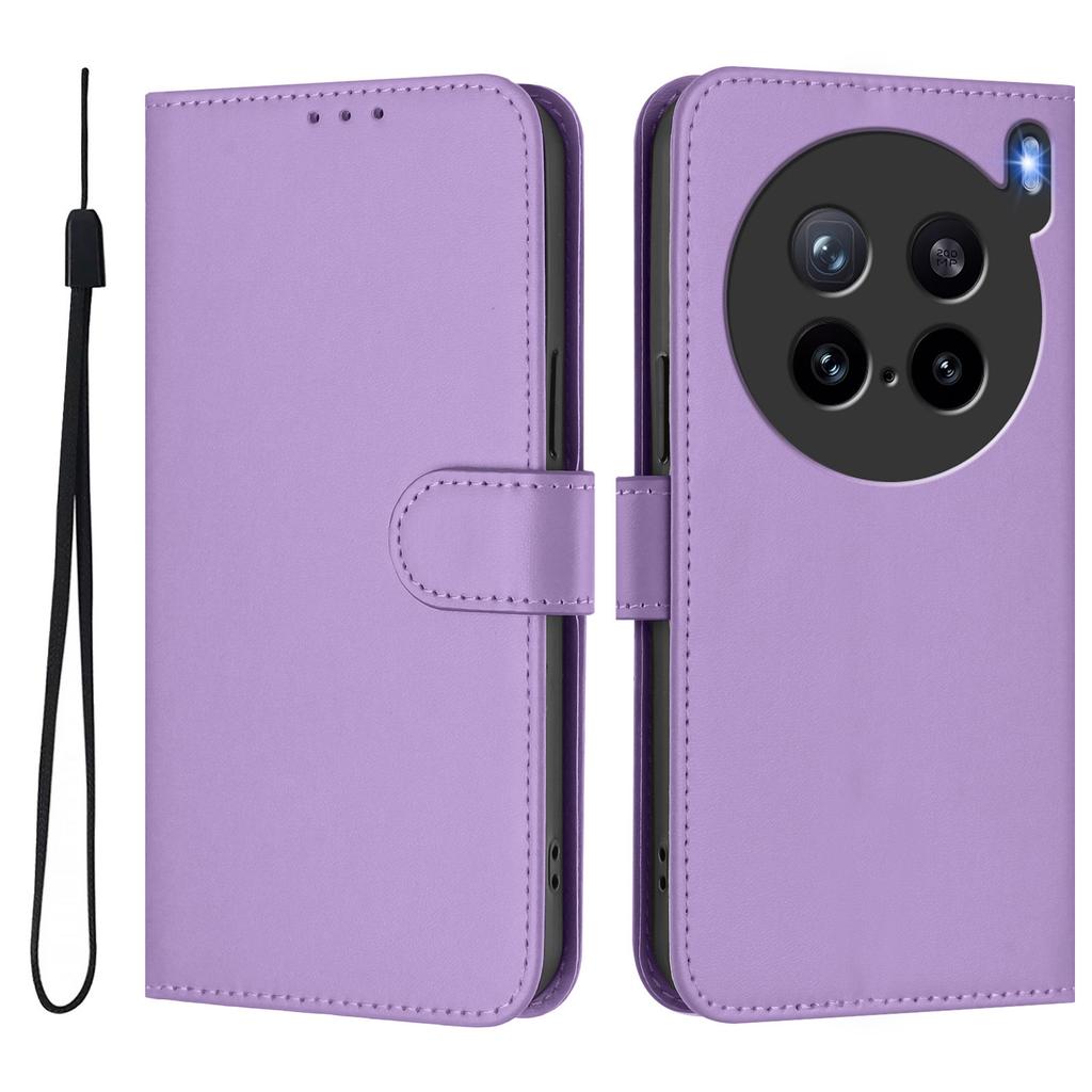 For vivo X200s 5G Case Solid Color Wallet Leather Phone Cover with Strap