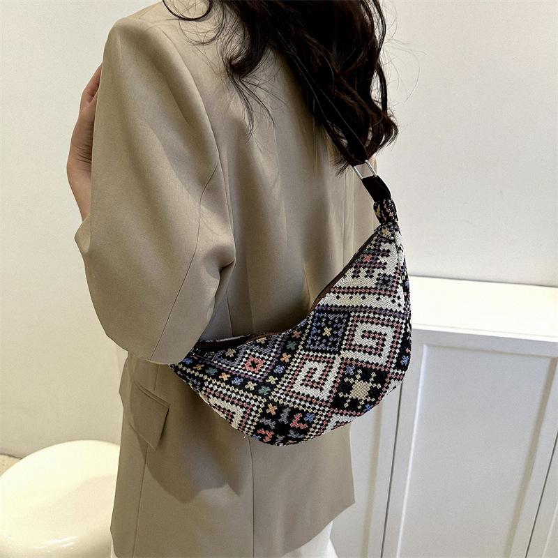 2025 spring new retro plaid dumpling bag small square bag versatile fashion casual single shoulder oblique span bag tide
