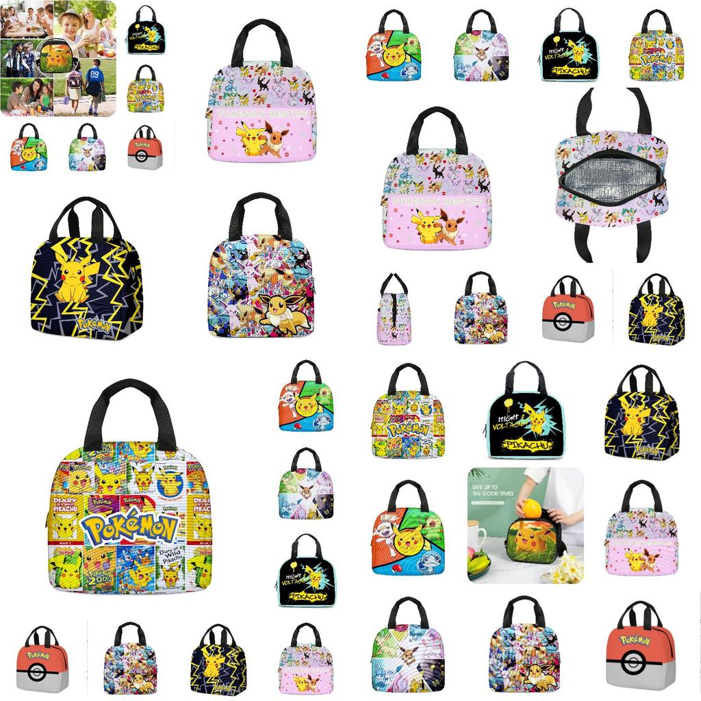 Niedliche Pikachu Pokemon Lunchtasche Cartoon Handtasche Kühltasche für Kinder Tragbar und stilvoll