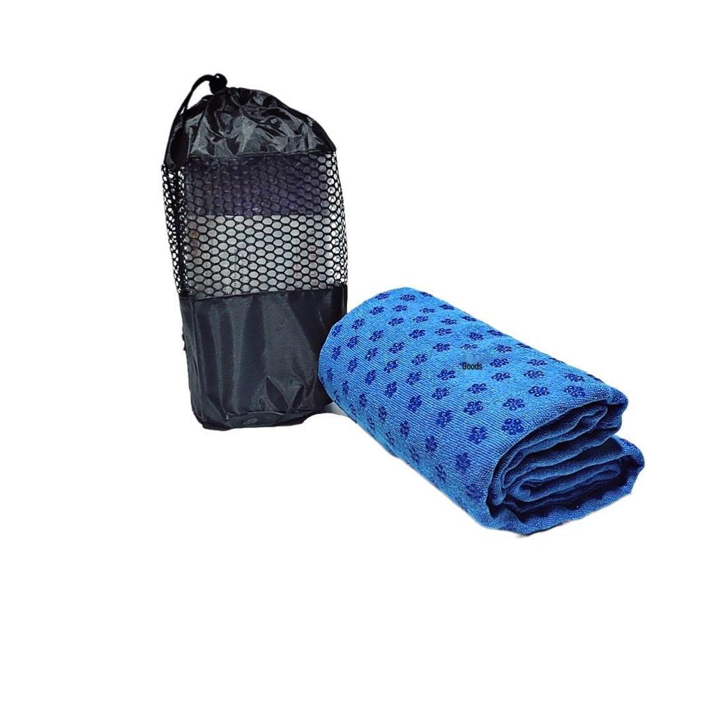 Plum Blossom Non-Slip Microfiber Yoga Towel - Sweat-Absorbent Fitness Cloth with Mesh Bag