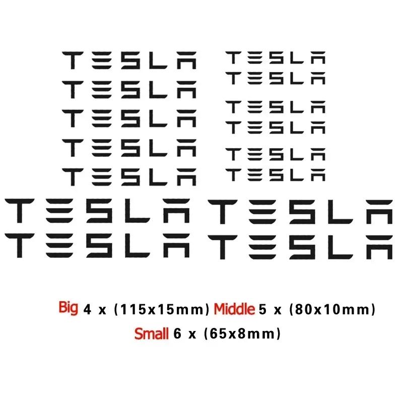

15pcs/27pcs Car Brake Caliper Sticker for Tesla Model 3 X Model S Y Roadster P75D P85D P90D P100D Auto Handle Side Emblem
