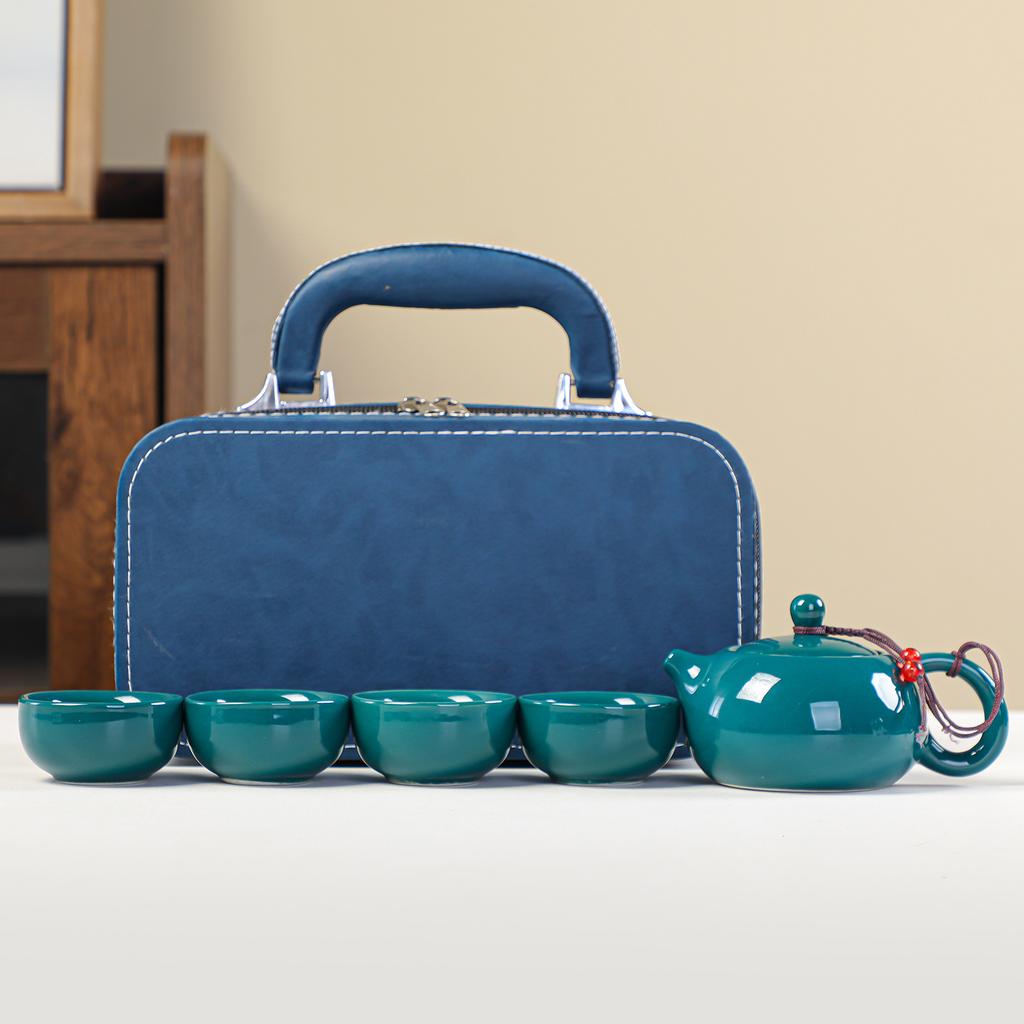 Kung Fu Travel Tea Set Ceramic Complete Outdoor Portable Tea Set Gifts One Pot, Two Cups, Four Cups