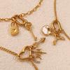 Exquisite And Compact Diy Key Pendant Stainless Steel Gold-Plated Cute And Diverse Styling Accessories
