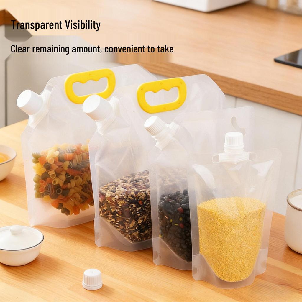 Moisture-Proof & Insect-Resistant Grain Storage Bag - Thick, Transparent & Portable for Household Use