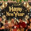 New Years Photo Backdrop 2D Print Golden Balloons Poster Backdrop 39x59in Happy New Year Sign 2026 for Graduation Prom Holiday