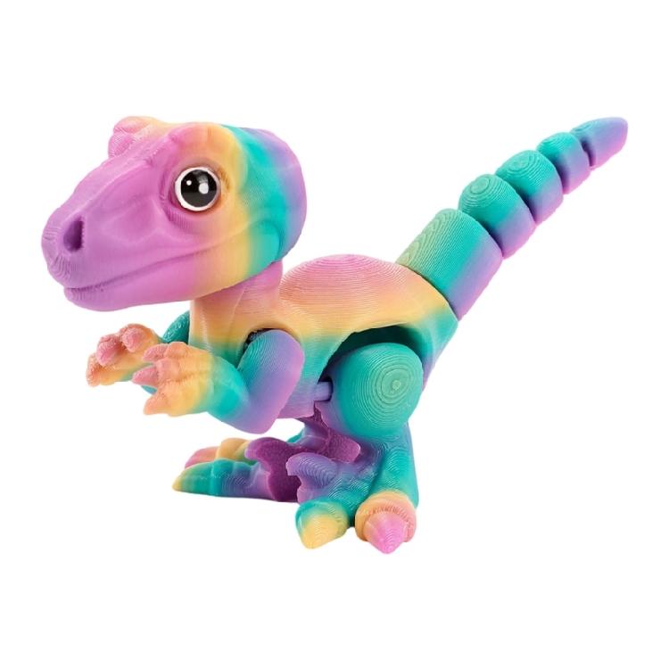 3D Printed Velociraptor Dinosaur Articulated Figurine Fun Movable Joints Design Ornament For Home Office Decors Desk Toy