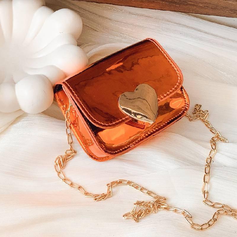 Childrens Pu Girls Peach Heart Mirror Bag Lightweight Kindergarten Material
