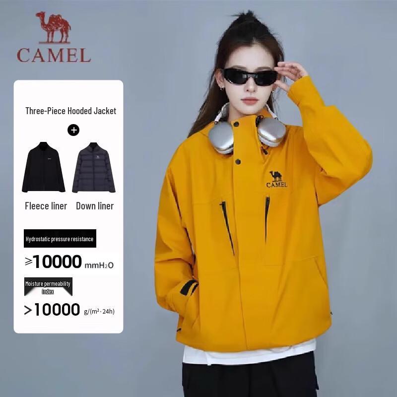 CAMEL Unisex 3-in-1 Fleece Down Winter Jacket