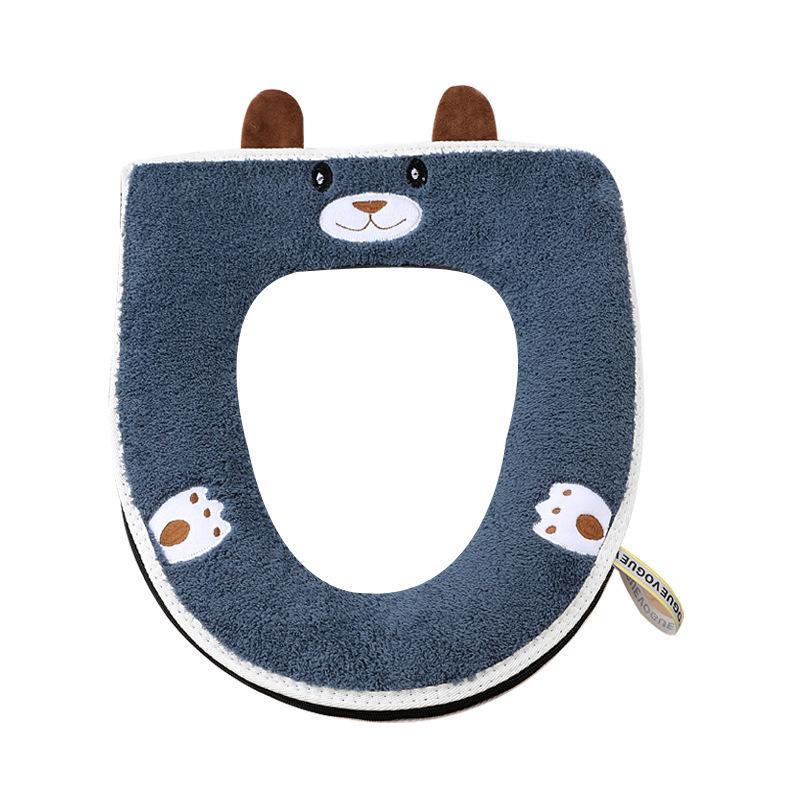 Cuscino per sedile del water universale carino in peluche con cartoni animati per tutte le stagioni