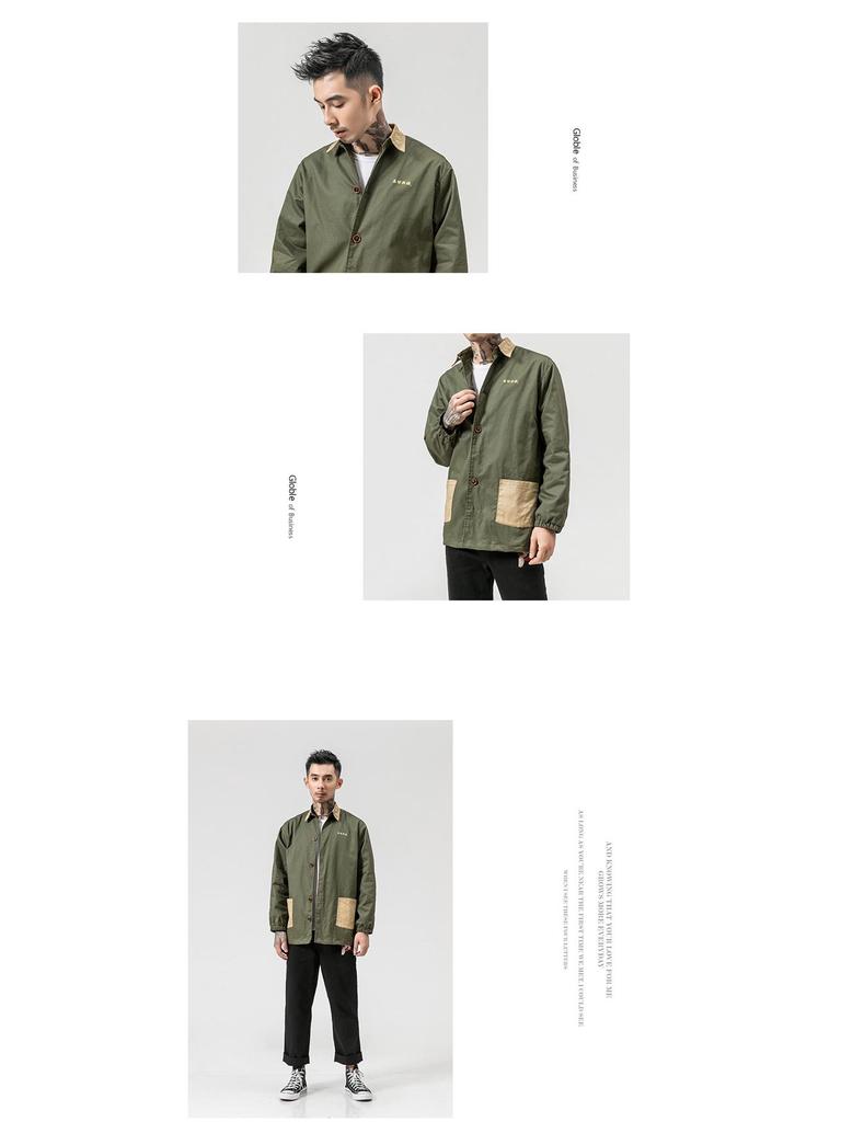 Chinese Style Men's Retro Trench Coat - Autumn/Winter 2018, Plus Size, Fashion Print Casual Jacket