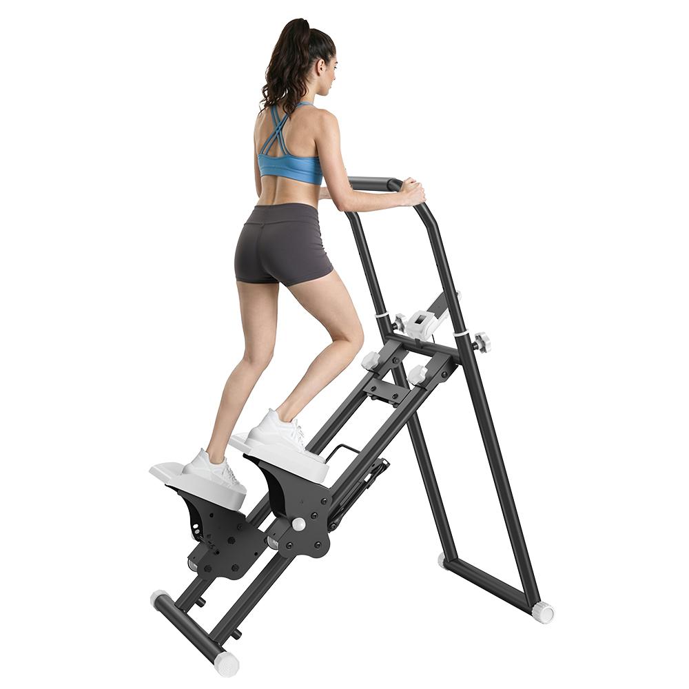 Formill QK7906 Stair Stepper, 3-Level Adjustable Handlebar & Pedals, Foldable Vertical Climber with LED Display