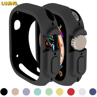 Miękkie silikonowe etui do Apple Watch 8 Ultra2 49MM 45mm 42MM 38MM Ochronna obudowa do iWatch seria 9 7 6 5 4 SE 40mm 44mm 41mm Zderzak
