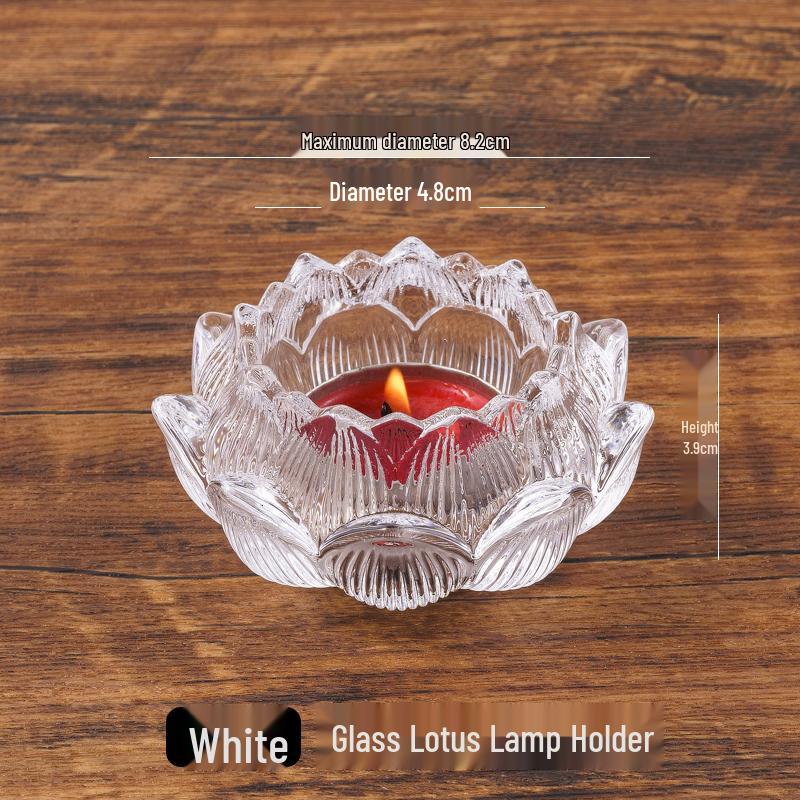 Crystal Lotus Candle Holder for Ghee Buddha Lamp
