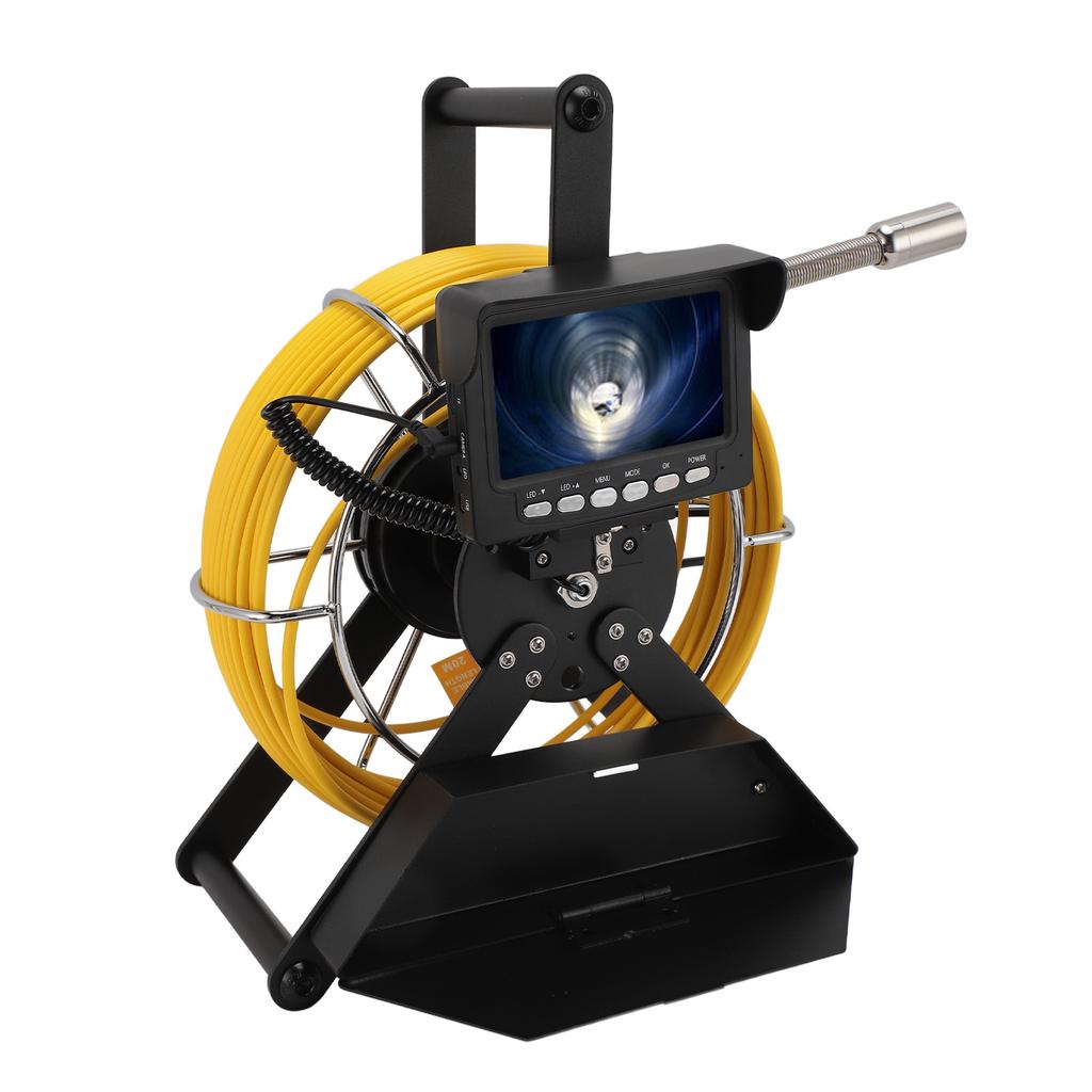 Pipe Inspection Camera 4500mAh Rechargeable IP68 1200TVL Sewer Snake Camera 4.3 Inch Monitor DVR Recording Borescope