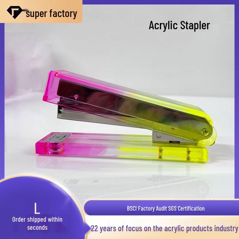 Transparent Acrylic Gradient Stapler – Large, Portable, Essential for Office & Students 3.6*14 cm прозрачный