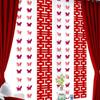 Wedding Room Decor Set: Double Happiness Curtains, Butterfly Ornaments, Stickers for Bride's Bedroom