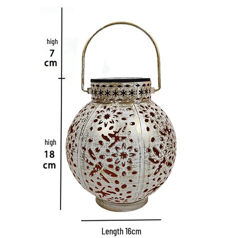 Solar-Powered Iron Tree Lamp: Decorative Outdoor Hanging Lantern