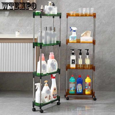 Étagère de rangement Mobile, étagère à espace intermédiaire, étagère de rangement de cuisine, étagère de rangement de salle de bain, support de finition de couture latérale de réfrigérateur