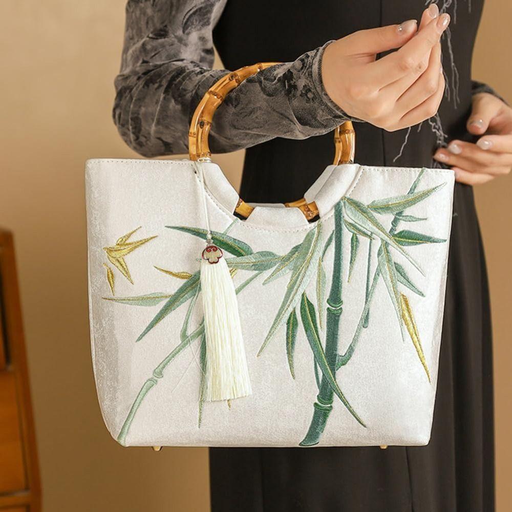 DIY Craft Projects Round Bamboo Handbag Handle Plastic Retro Bag Handle Beach Bag Handles
