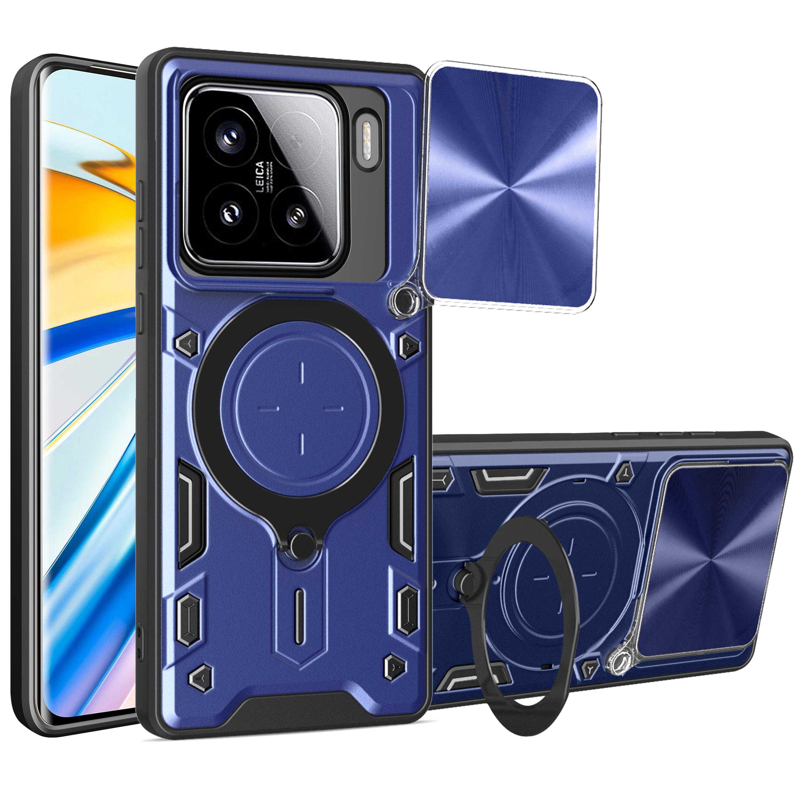 For Xiaomi 15 Case TPU + PC Phone Cover with Kickstand , Slide Lens Window
