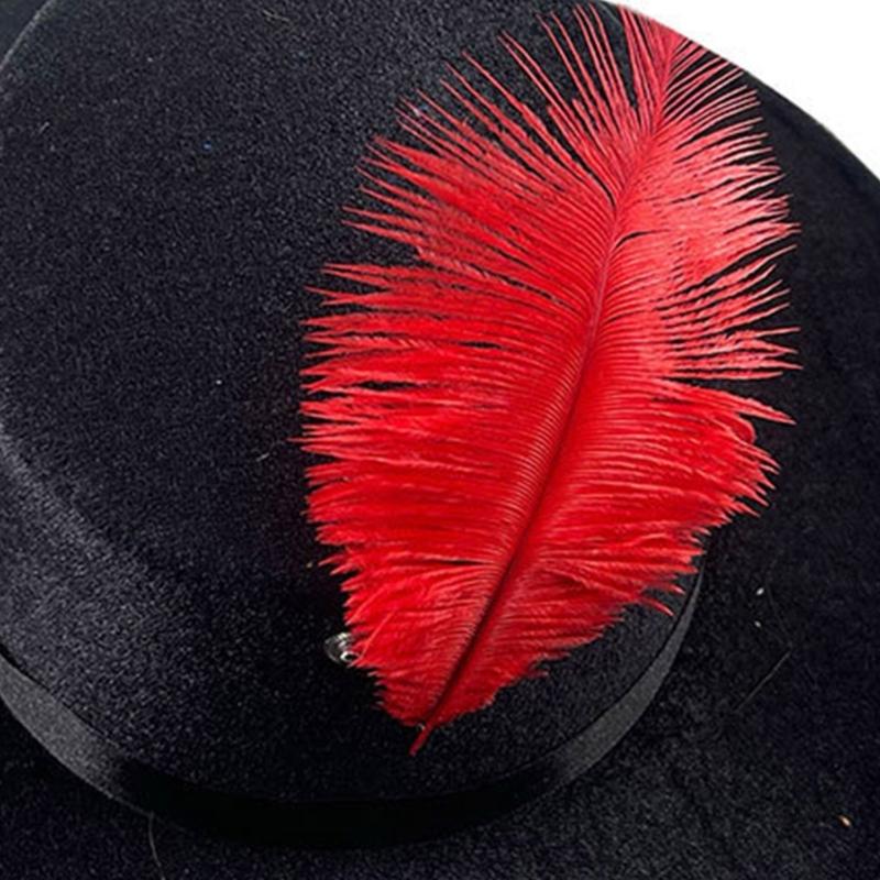 Vintage Fedora Hat Women Men Felt Vintage Hat Casual Festival Hat with Feather