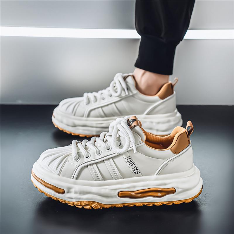 New Fashion Men's Four Seasons Comfortable Thick Sole Shoes Students Male Boys Trending Soft Sole Breathable Casual Running Sneakers