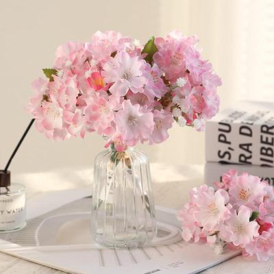Cherry Blossom Branch Bouquet Short Branch Spring Peach Flower Artificial Flower Home Decoration Small Bouquet