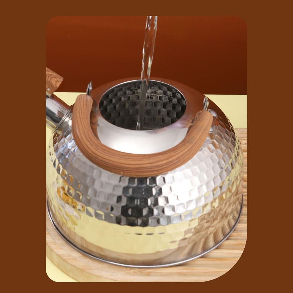 Wasserkessel Edelstahl Pfeifkessel Wasserkessel Große Kapazität Flachboden für Gas-Induktionsherd Wasser kochen Wasserkessel