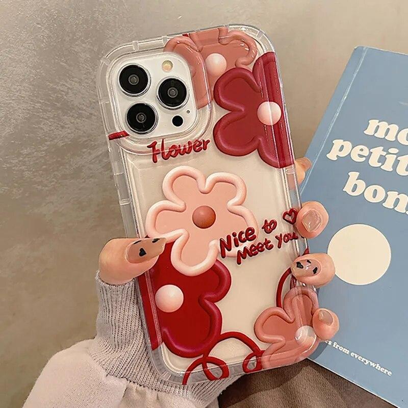 Květiny Olejomalba Pouzdro na telefon Pro iPhone 15 Pro Max Pouzdro iPhone 13 11 12 14 Pro Max XR XS X 7 8 Plus SE Měkký Nárazuvzdorný Kryt