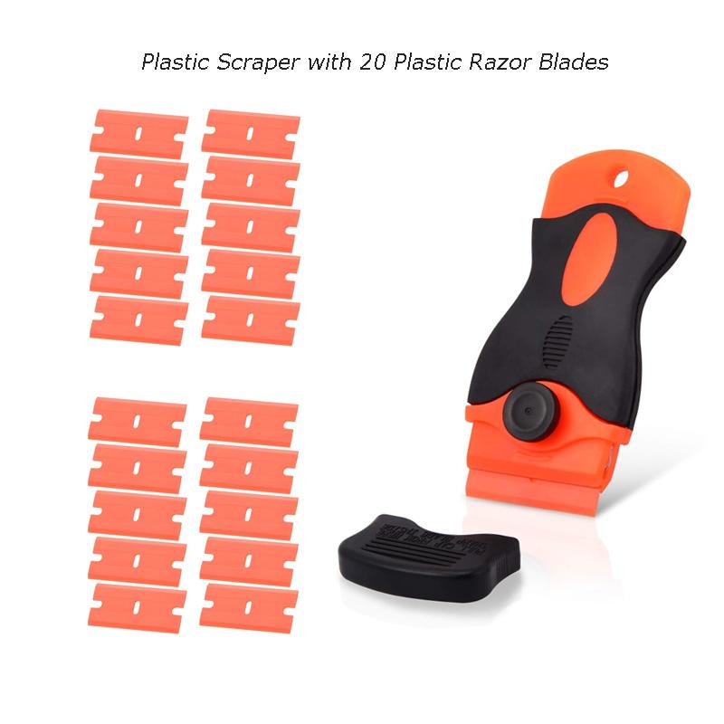 

Car Paint Scraper with Plastic Replacement Blades Sticker Glue Removal Scraper Tool Set for for Removing Labels Stickers Decal