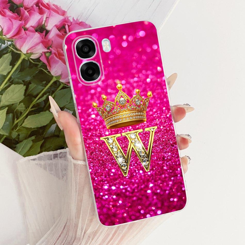 For OPPO A6X A6 A6T Pro 4G 5G Fashion Crown Letter Phone Case For Oppo A6x A 6 A6T Pro 4G Soft Silicone TPU Cases