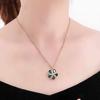Creative Rose Golden Palace Style Luxury Green Zircon Necklace for Women Fashion Flower Shape Broccoli Pendant Zircon
