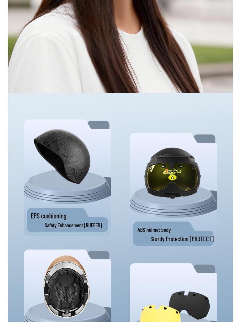 2026 Magnetverschluss Sommer Halbschale Helm: 3C-zertifizierter Sonnenschutz für E-Motorradfahrer, Unisex
