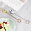 304 Stainless Steel Mixing Spoon with Long Handle Love Heart Star Shape Pendant Fruit Yogurt Honey Mixing Fork Kitchen Tableware