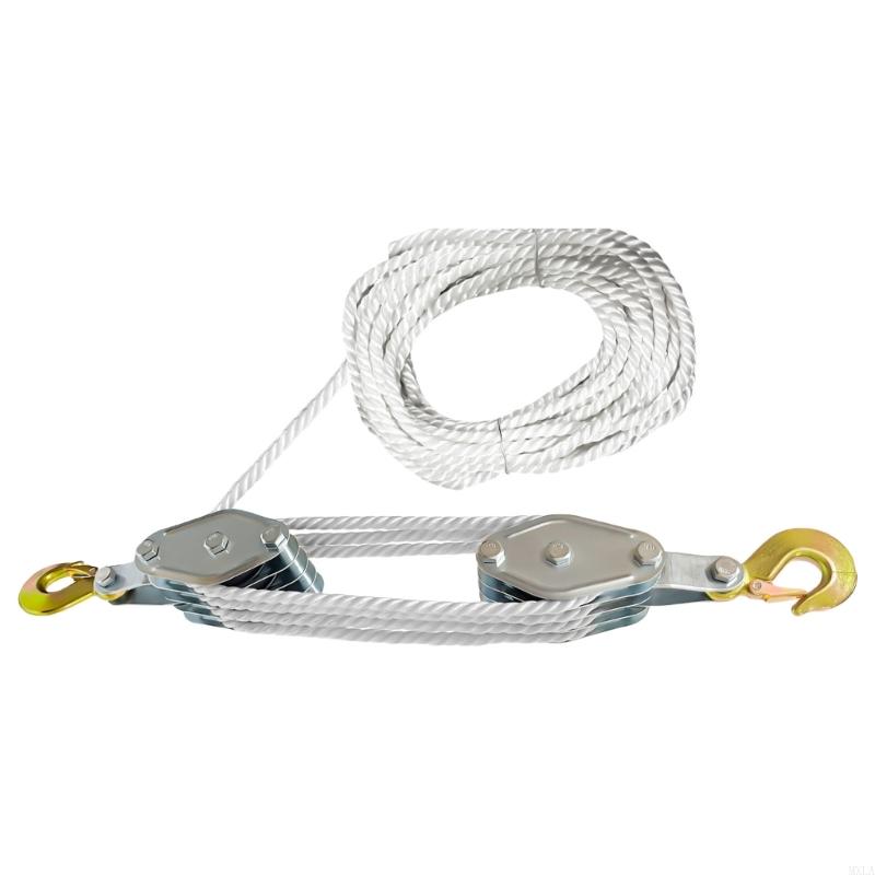 MXLA Ergonomic Block and Tackle Pulley System Rope Pulley Hoist with Lifting Power