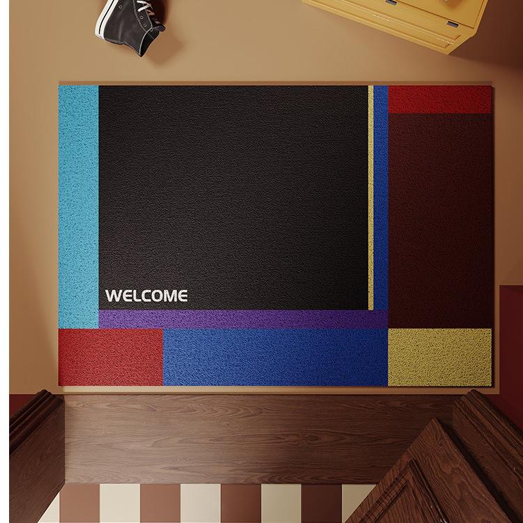 Kleurblok Geometrisch Draadlus Mat Antislip Waterdicht Welkom Entree Deurmat Vuilvanger Binnen Vloermat 500mm x 800mm
