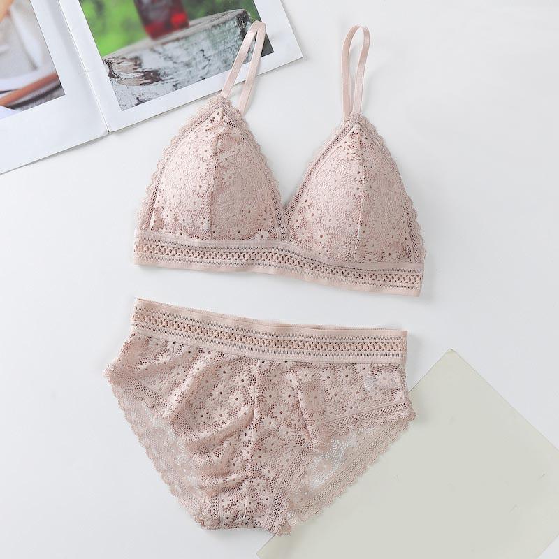 Ladies Underwired Bra Lace Beauty Back Suit Underwear