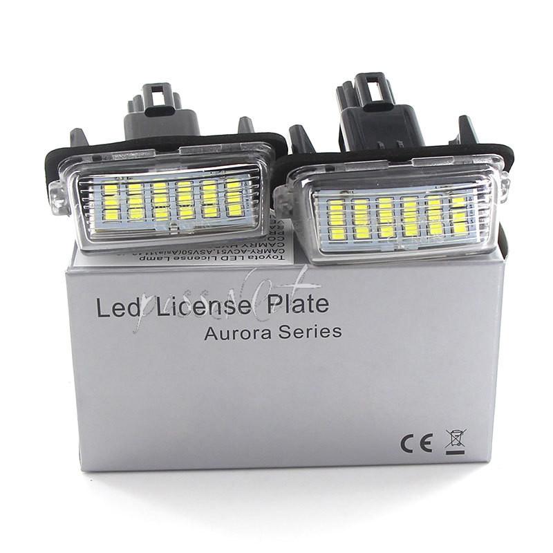 2pcs 12V 18LED 6000k Car LED Bulb License Plate Light Parking Lamp Car External Lights for Toyota Camry Yaris License Light Lamp