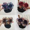 Women Hair Bun Cover Net Snood Hairnet Bow Barrette French Hair Clip Bow Ribbon Flower Hair Accessories For Banks Hotels Staff