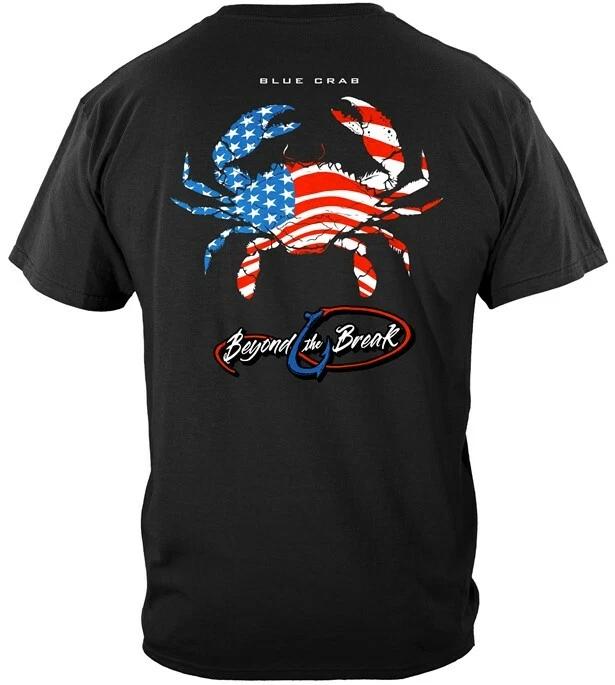 

New PATRIOTIC BLUE CRAB T Shirt BEYOND THE BREAK S