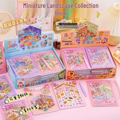 3D miniaturní kapybara scenérie samolepková kniha: Samolepky na DIY skládanou dekoraci