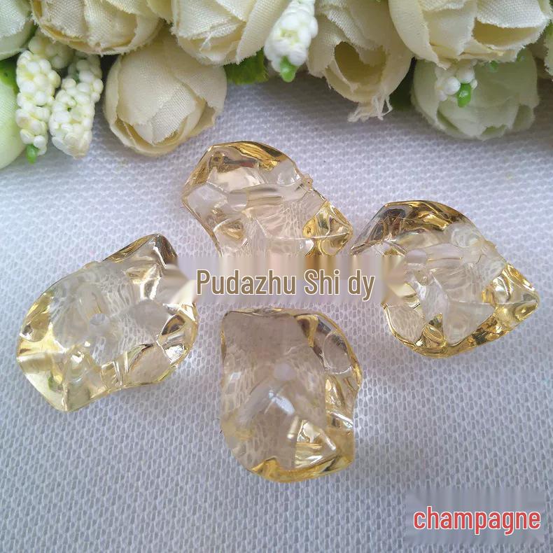 DIY Acrylic Irregular Beaded Earring Kit - Imitation Crystal Ice Cube Beads (19x28mm)