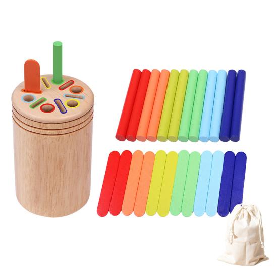 

1 Set Wooden Color Sorting Cup Preschool Learning Fine Motor Skills Sensory Matching Game Toddler Boys B