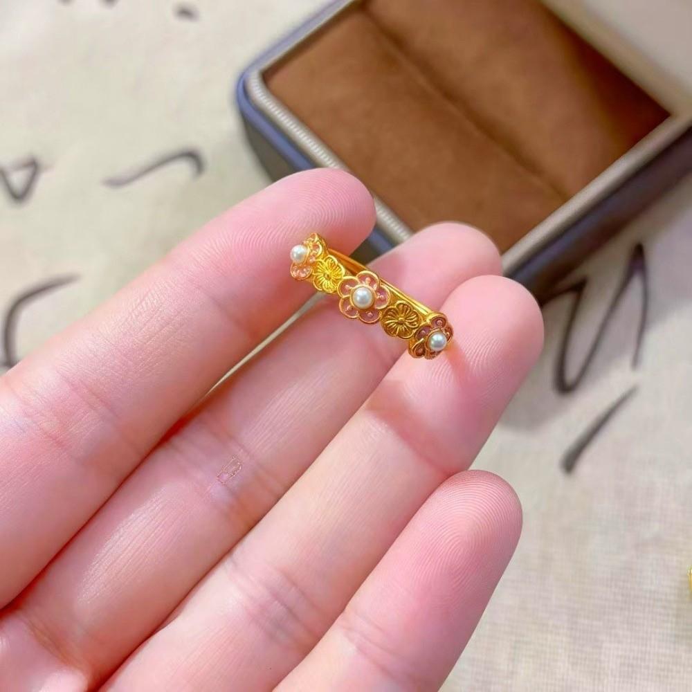 7Pcs/Set Rhinestone Enamel Finger Rings Camellia Flower Irregular Rings Flower Ring Set Wedding